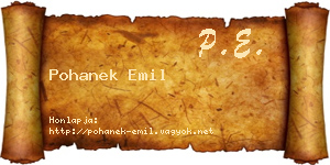 Pohanek Emil névjegykártya