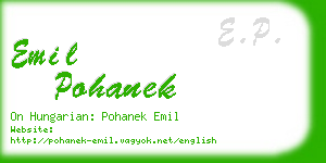 emil pohanek business card